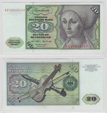 T145485 Banknote 20 DM Deutsche Mark Ro. 271b Schein 2. Jan. 1970 KN GE 2025313 F