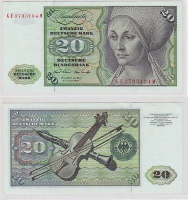 T145393 Banknote 20 DM Deutsche Mark Ro. 271b Schein 2. Jan. 1970 KN GE 3733134 M