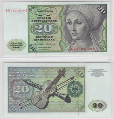 T145971 Banknote 20 DM Deutsche Mark Ro. 271b Schein 2. Jan. 1970 KN GE 5623030 G