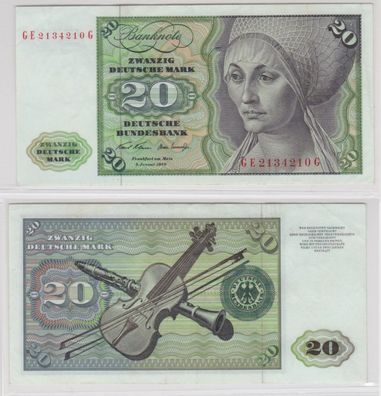 T145552 Banknote 20 DM Deutsche Mark Ro. 271b Schein 2. Jan. 1970 KN GE 2134210 G