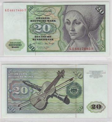 T145931 Banknote 20 DM Deutsche Mark Ro. 271b Schein 2. Jan. 1970 KN GE 6617895 F