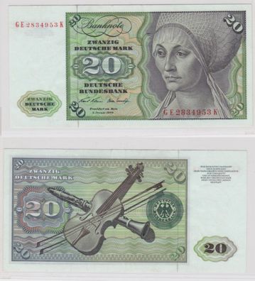 T145696 Banknote 20 DM Deutsche Mark Ro. 271b Schein 2. Jan. 1970 KN GE 2834953 K