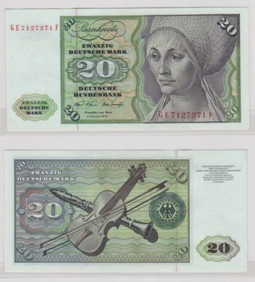 T145542 Banknote 20 DM Deutsche Mark Ro. 271b Schein 2. Jan. 1970 KN GE 7127271 F
