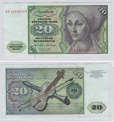 T145327 Banknote 20 DM Deutsche Mark Ro. 271b Schein 2. Jan. 1970 KN GE 1674352 V