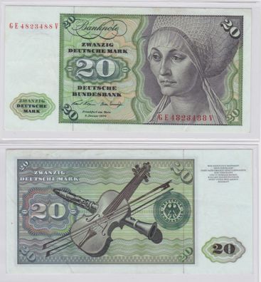 T145811 Banknote 20 DM Deutsche Mark Ro. 271b Schein 2. Jan. 1970 KN GE 4823488 V