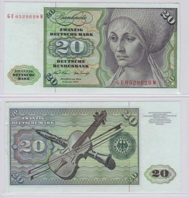T145400 Banknote 20 DM Deutsche Mark Ro. 271b Schein 2. Jan. 1970 KN GE 0529628 W