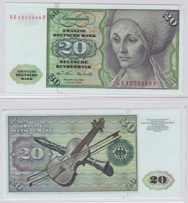 T145710 Banknote 20 DM Deutsche Mark Ro. 271b Schein 2. Jan. 1970 KN GE 1275448 P
