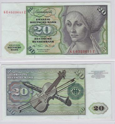 T145558 Banknote 20 DM Deutsche Mark Ro. 271b Schein 2. Jan. 1970 KN GE 6523611 Z