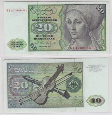 T145544 Banknote 20 DM Deutsche Mark Ro. 271b Schein 2. Jan. 1970 KN GE 4736948 G