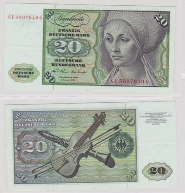 T145382 Banknote 20 DM Deutsche Mark Ro. 271b Schein 2. Jan. 1970 KN GE 5807849 G