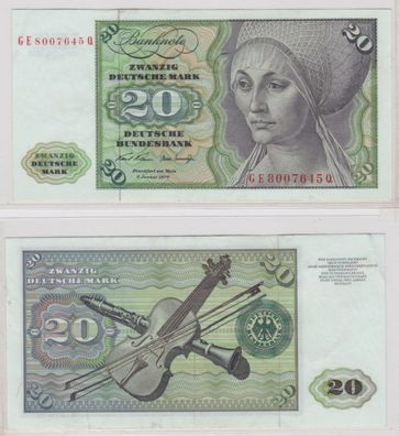 T145886 Banknote 20 DM Deutsche Mark Ro. 271b Schein 2. Jan. 1970 KN GE 8007645 Q