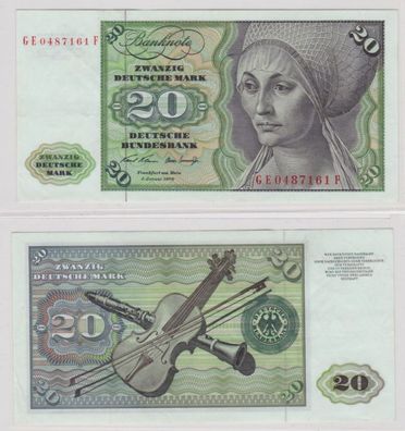 T145384 Banknote 20 DM Deutsche Mark Ro. 271b Schein 2. Jan. 1970 KN GE 0487161 F