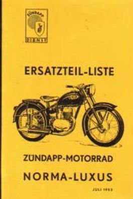 Ersatzteilliste Zündapp Norma-Luxus, Motorrad, Oldtimer
