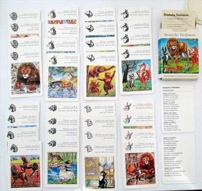 DDR Spiele / Spielzeug * Quartettspiel * Deutsche Tierfabeln * 1985