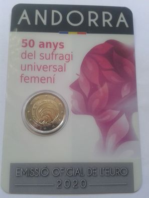 2 euro 2020 Andorra coincard Frauenwahlrecht st/ bfr. im Blister - nur noch 60000
