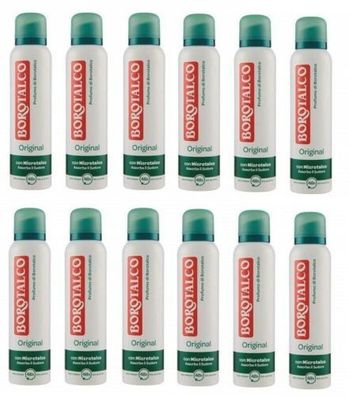 Borotalco Roberts Deodorant Spray Original 12 x 150ml mit Mikrotalk
