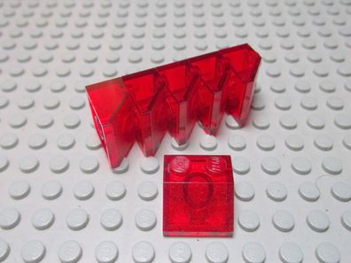 Lego 6 Dachsteine Schrägsteine 2x2 45 Grad transparent rot 3039 Set 6435 9306 4104