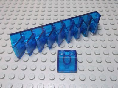 Lego 10 Dachsteine Schrägsteine 2x2 45 Grad transparent dunkelblau 3039 Set 6554