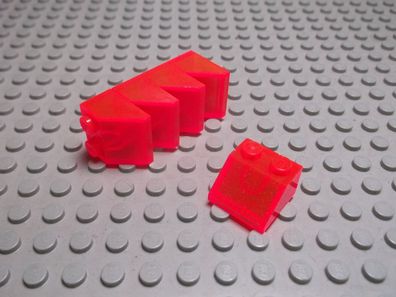 Lego 5 Dachsteine Schrägsteine 2x2 45 Grad Transparent Neonorange Nummer 3039