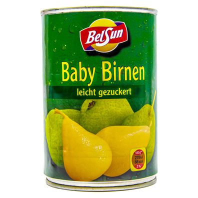 Food-United Ganze Baby Birnen leicht gezuckert 1 Dose ATG 200g geschält