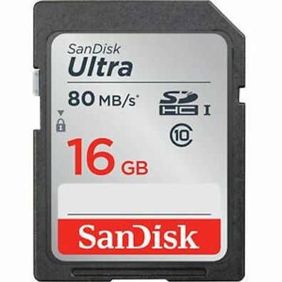 SanDisk Ultra PLUS 16GB, Class 10 (10MB/ s) - SDHC Karte - (SDSDUNC-016G-GN6IN)