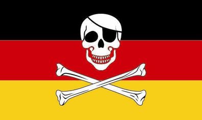 Fahne Flagge Deutschland Pirat Premiumqualität