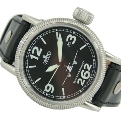 Aristo Herren Messerschmitt Uhr Fliegeruhr ME 262 Automatik Schwarze 3H262-X