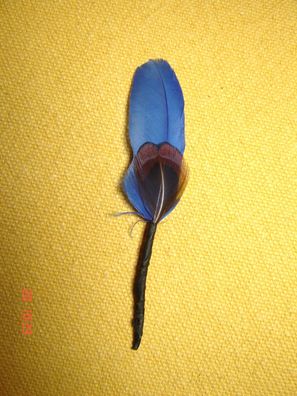 kleine Hutfeder Hutschmuck royal blau Feder ca 5cm für Herrenhut Art 24-43