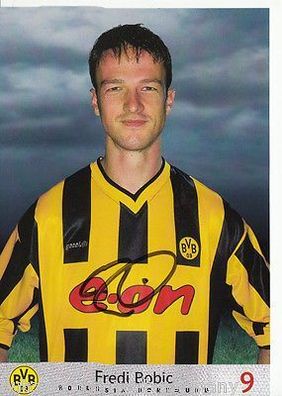 Fredi Bobic Borussia Dortmund 2000-01 Autogrammkarte + A 69288