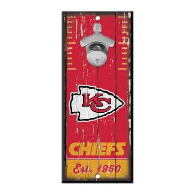 NFL Kansas City Chiefs Bottle Opener Wood Sign Holzschild Wandschmuck