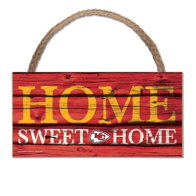 NFL Kansas City Chiefs Home Sweet Wood Sign Holzschild Tür- / Wand-schmuck