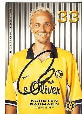 Karsten Baumann Bor. Dortmund 1998-99 Autogrammkarte + A 69333