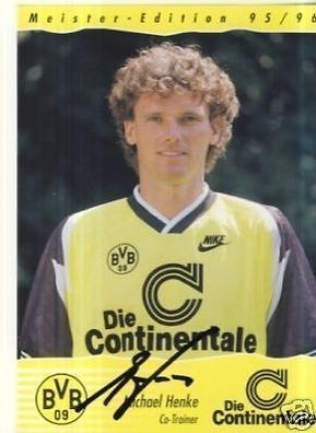 Michael Henke Bor. Dortmund 1995/96 Autogrammkarte + A 69396