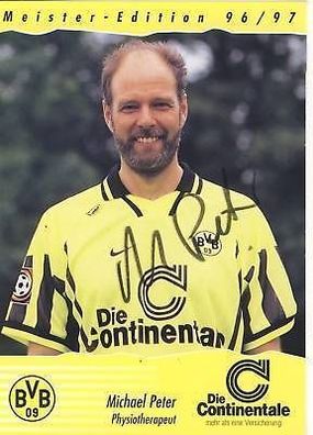 Michael Peter Bor. Dortmund 1996-97 Autogrammkarte + A 69376