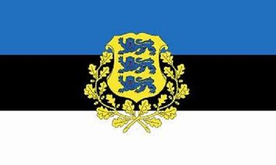 Fahne Flagge Estland mit Wappen Premiumqualität