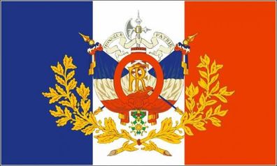 Fahne Flagge Frankreich mit historischem Wappen Premiumqualität