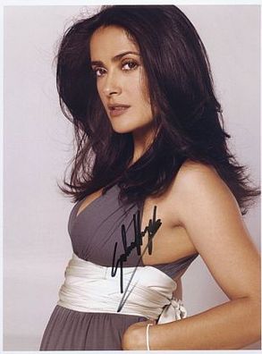 SEXY Original Autogramm SALMA HAYEK auf Großfoto