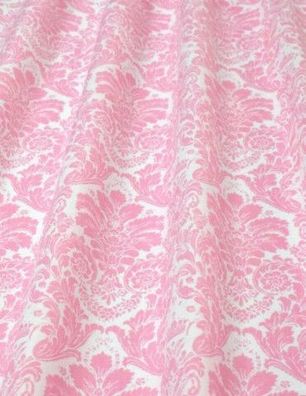 65 x 150 cm: Baumwolldruck, Ornamente rosé-weiß