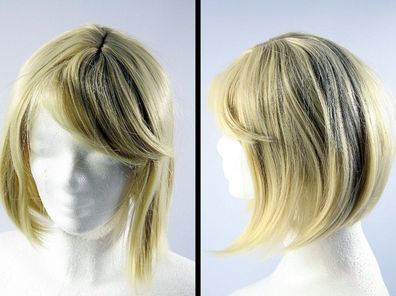 Damen Perücke Blond Glatt Kurze bis Mittellange Haare 613 Blond 12inch 30cm