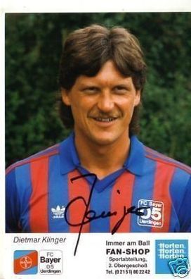 Dietmar Klinger Bayer Uerdingen 1988-89 Autogrammkarte + A 69690