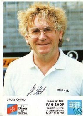 Hans Strater Bayer Uerdingen 1991-92 Autogrammkarte + A 69630