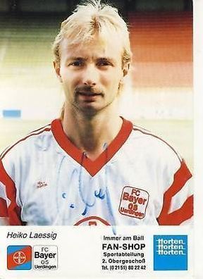 Heiko Laessig Bayer Uerdingen 1991-92 Autogrammkarte + A 69631