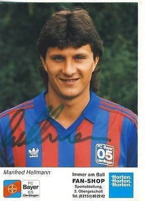 Manfred Hellmann Bayer Uerdingen 1988-89 Autogrammkarte + A 69701