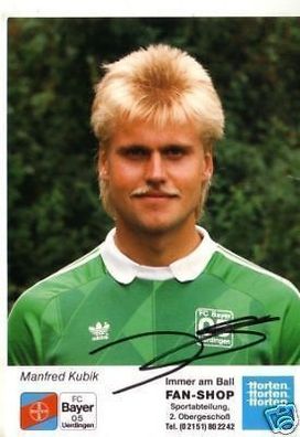 Manfred Kubik Bayer Uerdingen 1988-89 Autogrammkarte + A 69702