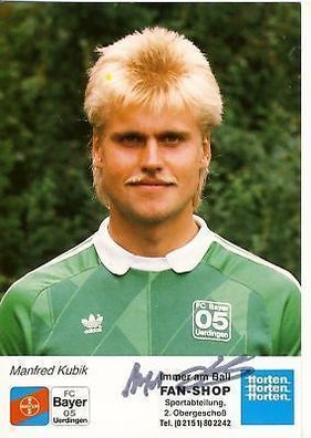 Manfred Kubik Bayer Uerdingen 1989-90 Autogrammkarte + A 69670