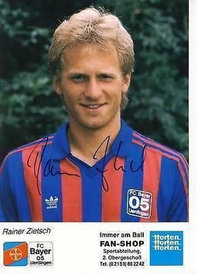 Rainer Zietsch Bayer Uerdingen 1989-90 Autogrammkarte + A 69676