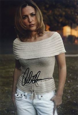 Original Autogramm Gillian Anderson auf Großfoto