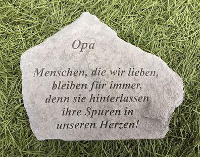 Gedenkstein Opa 18x14cm mit Spruch Steinguss Grabdeko Grabstein