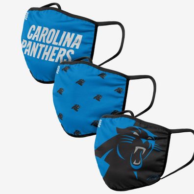 NFL Carolina Panthers 3er Set Gesichtsabdeckung Mundschutz Face Cover Mask