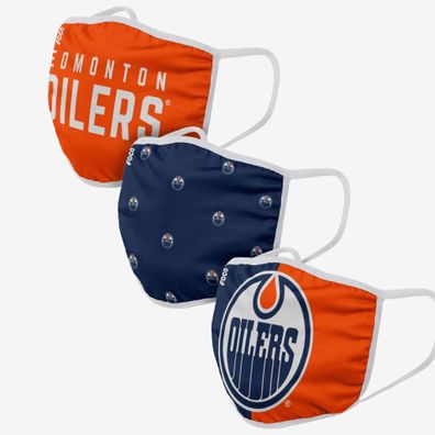 NHL Edmonton Oilers 3er Set Gesichtsabdeckung Mundschutz Face Cover Mask